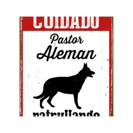 Табелка Magnet & Steel Cuidado Pastor Alemán Patrullando 14,8 x 21 cm
