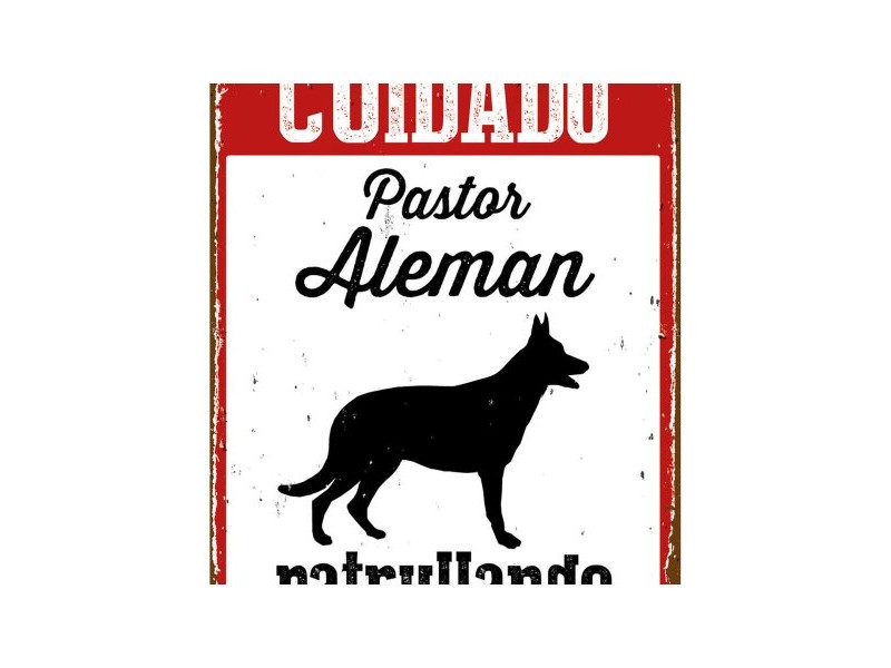Табелка Magnet & Steel Cuidado Pastor Alemán Patrullando 14,8 x 21 cm