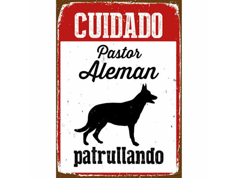 Табелка Magnet & Steel Cuidado Pastor Alemán Patrullando 14,8 x 21 cm