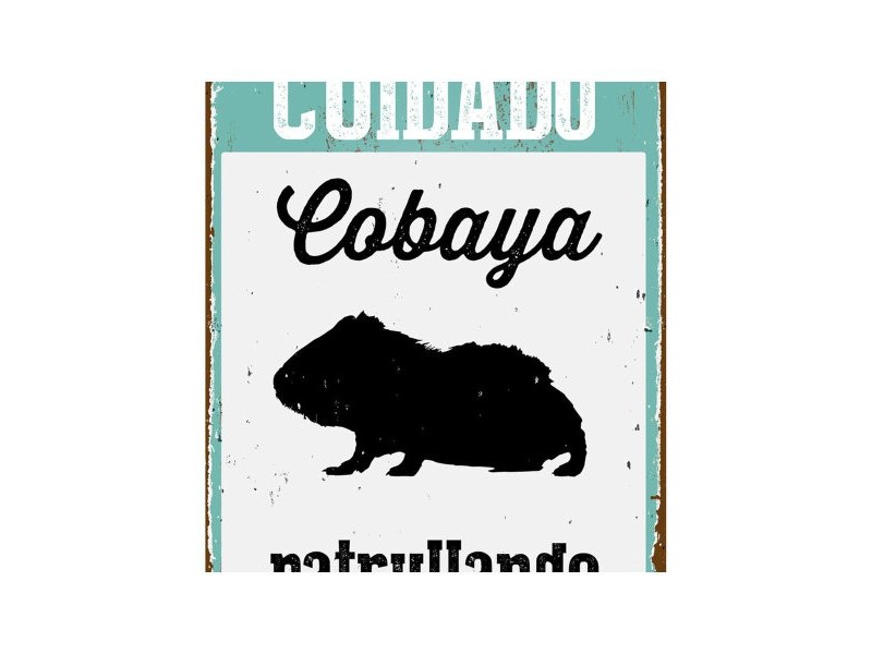 Табелка Magnet & Steel Cuidado Cobaya Patrullando 14,8 x 21 cm