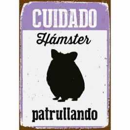Табелка Magnet & Steel Cuidado Hámster Patrullando 14,8 x 21 cm