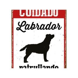 Табелка Magnet & Steel Cuidado Labrador Patrullando 14,8 x 21 cm