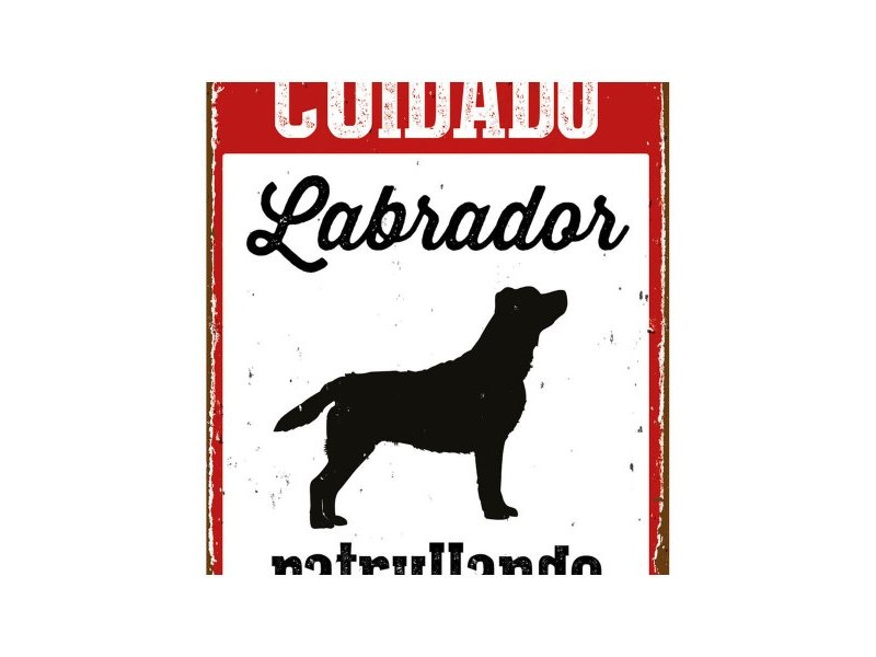 Табелка Magnet & Steel Cuidado Labrador Patrullando 14,8 x 21 cm