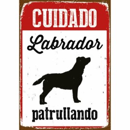 Табелка Magnet & Steel Cuidado Labrador Patrullando 14,8 x 21 cm