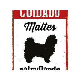 Табелка Magnet & Steel Cuidado Maltés Patrullando 14,8 x 21 cm