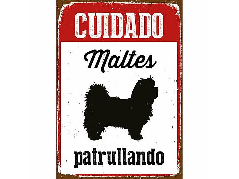 Табелка Magnet & Steel Cuidado Maltés Patrullando 14,8 x 21 cm