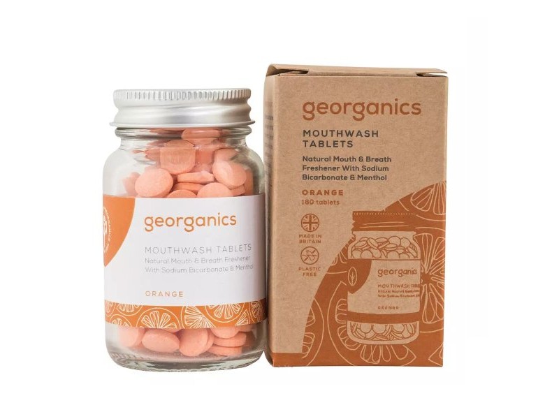 Вода за Уста Georganics Таблетка Оранжев 180 броя Вода за Уста Georganics Таблетка Оранжев 180 броя
