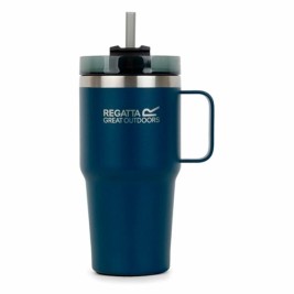 Чаша със Сламка Regatta Thermo Insulated Mug Тъмно синьо 600 ml Неръждаема стомана