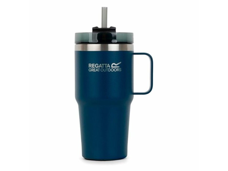 Чаша със Сламка Regatta Thermo Insulated Mug Тъмно синьо 600 ml Неръждаема стомана