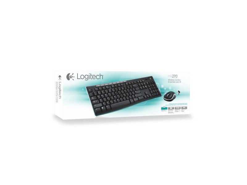 Kлаиатура с безжична мишка Logitech MK270 Azerty френски