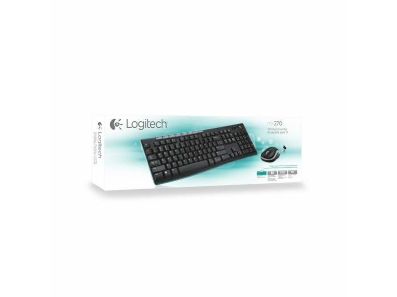 Kлаиатура с безжична мишка Logitech MK270 Черен испански Испанска Qwerty