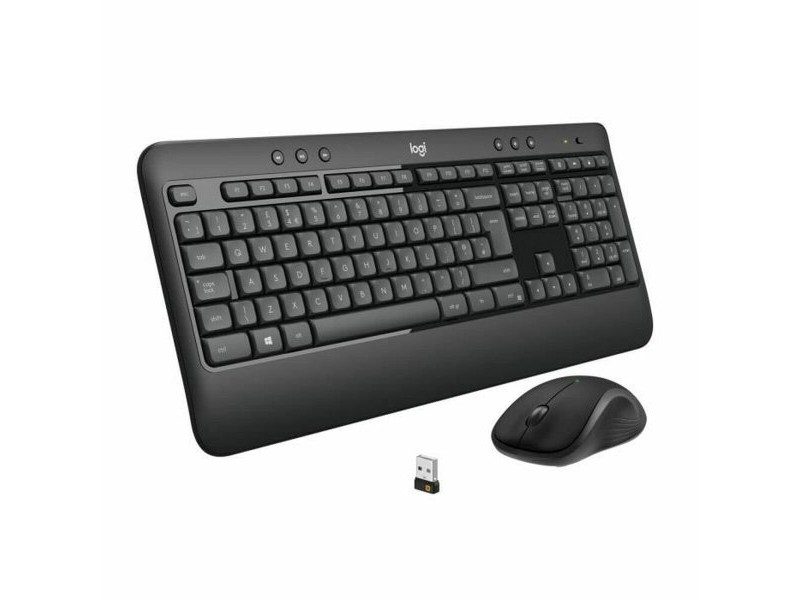 Kлаиатура с безжична мишка Logitech MK540 френски Черен Черен/Бял AZERTY