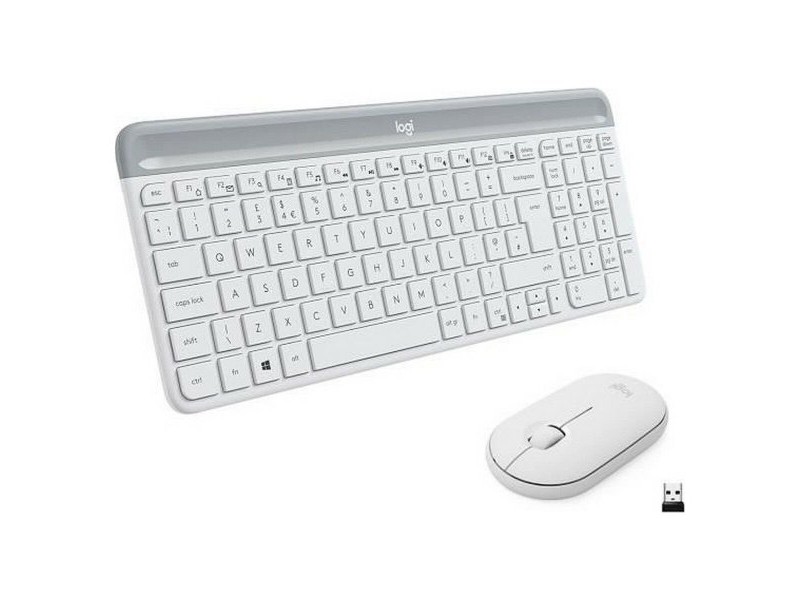 Клавиатура с мишка Logitech  MK470 Бял френски AZERTY