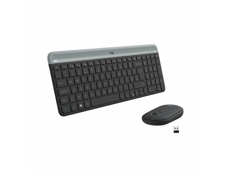Клавиатура с мишка Logitech 920-009198 Черен Стомана Испанска Qwerty QWERTY