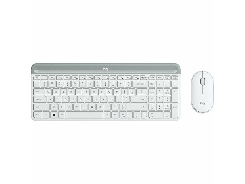 Мишка и клавиатура Logitech MK470 Бял Испанска Qwerty