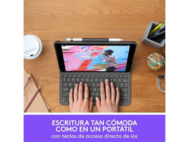 Универсален калъф за таблет и клавиатура Logitech 920-009478 Сив Графит Испанска Qwerty QWERTY