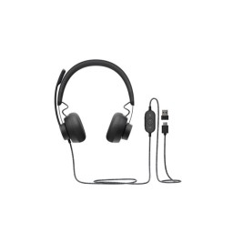 Слушалки с микрофон Logitech Zone Wired UC Черен