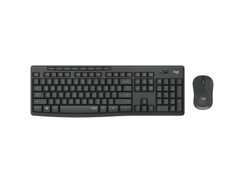 Kлаиатура с безжична мишка Logitech MK295 френски Черен Сив AZERTY