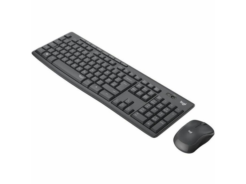Kлаиатура с безжична мишка Logitech MK295 френски Черен Сив AZERTY