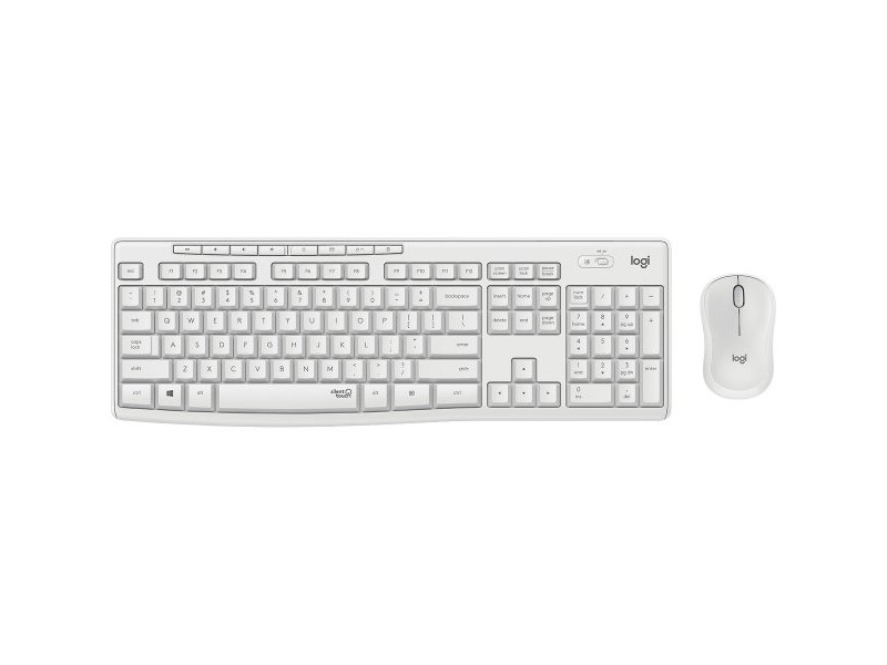 Клавиатура с мишка Logitech MK295 Бял Qwerty Италиански