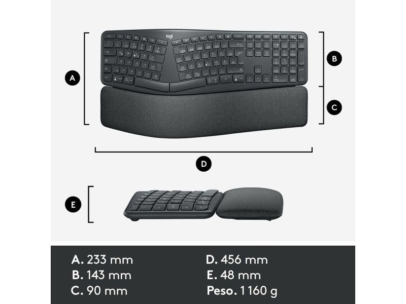 Клавиатура Logitech 920-010105 Черен Сив Графит Испанска Qwerty