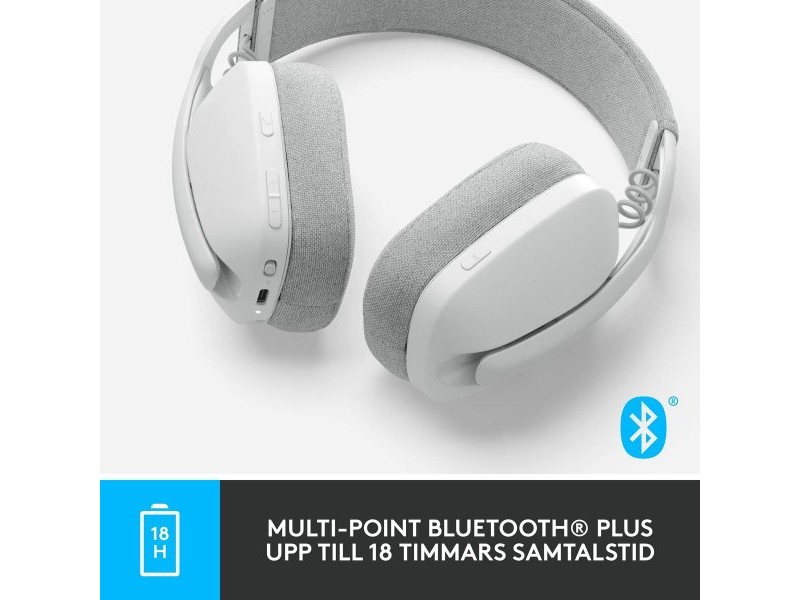 Слушалки с микрофон Logitech Бял