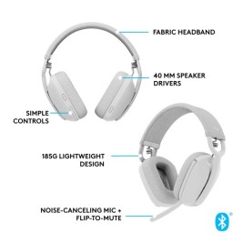 Слушалки с микрофон Logitech Бял