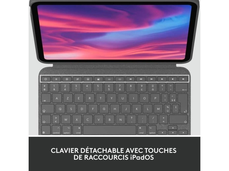 Блуту Клавиатура с Поставка за Таблет Logitech Combo Touch Сив френски AZERTY