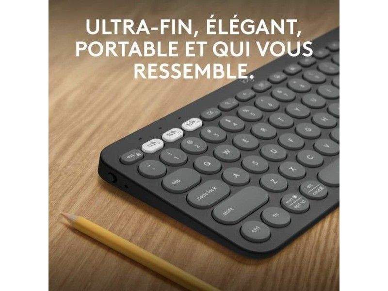 Блуту Клавиатура с Поставка за Таблет Logitech K380 френски Сив Графит Тъмно сив AZERTY Блуту Клавиатура с Поставка за Таблет Logitech K380 френски Сив Графит Тъмно сив AZERTY