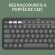 Блуту Клавиатура с Поставка за Таблет Logitech K380 френски Сив Графит Тъмно сив AZERTY Блуту Клавиатура с Поставка за Таблет Logitech K380 френски Сив Графит Тъмно сив AZERTY