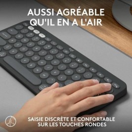 Блуту Клавиатура с Поставка за Таблет Logitech K380 френски Сив Графит Тъмно сив AZERTY