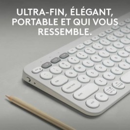 Блуту Клавиатура с Поставка за Таблет Logitech K380 френски Бял AZERTY