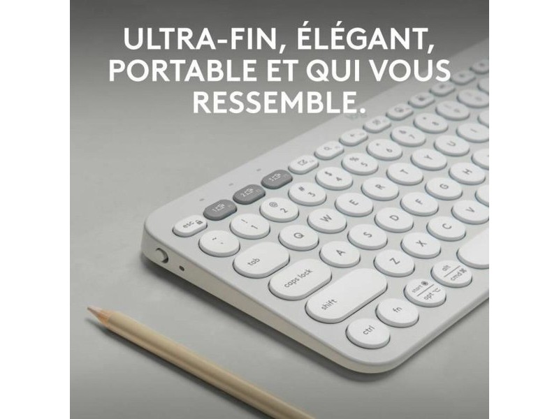 Блуту Клавиатура с Поставка за Таблет Logitech K380 френски Бял AZERTY