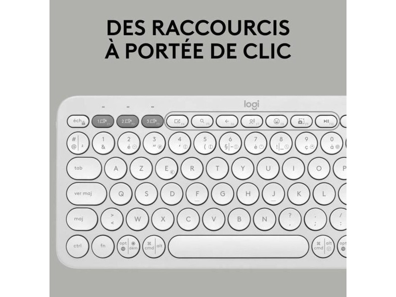 Блуту Клавиатура с Поставка за Таблет Logitech K380 френски Бял AZERTY