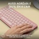 Блуту Клавиатура с Поставка за Таблет Logitech K380 френски Розов AZERTY