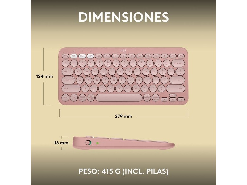 Безжична клавиатура Logitech K380s Розов Испанска Qwerty