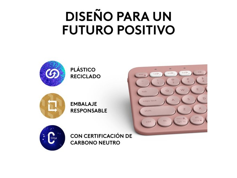 Безжична клавиатура Logitech K380s Розов Испанска Qwerty