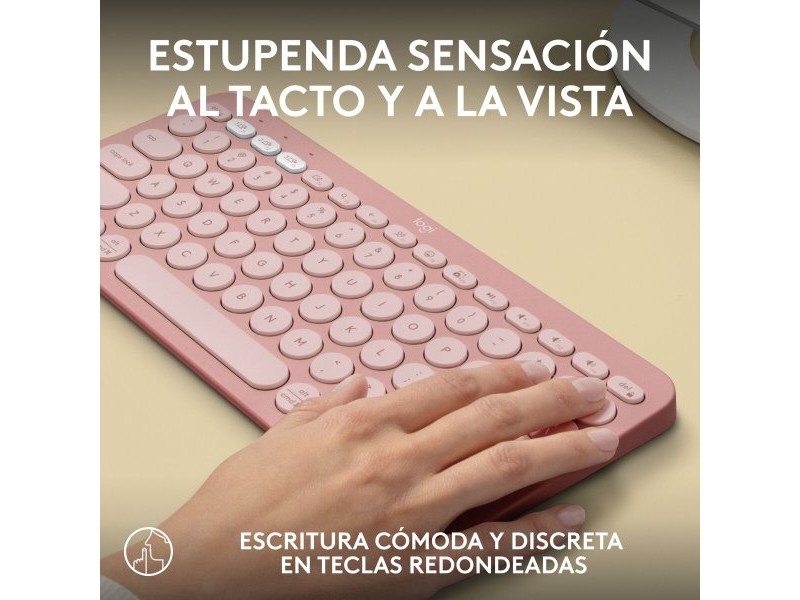 Безжична клавиатура Logitech K380s Розов Испанска Qwerty