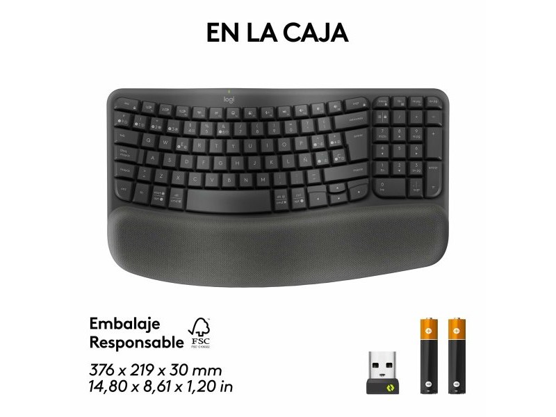 Клавиатура с мишка Logitech Графит Стомана Испанска Qwerty