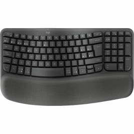 Клавиатура с мишка Logitech Графит Стомана Испанска Qwerty