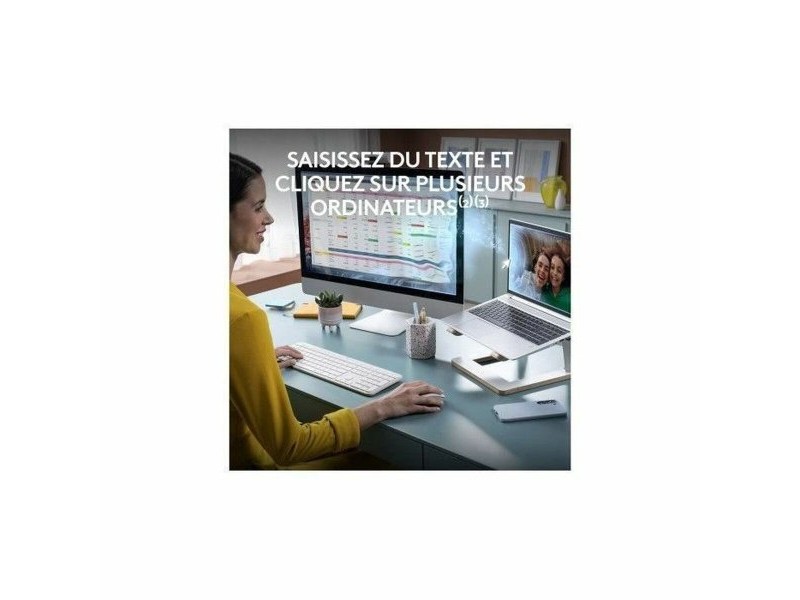 Клавиатура с мишка Logitech Бял френски Azerty френски Клавиатура с мишка Logitech Бял френски Azerty френски
