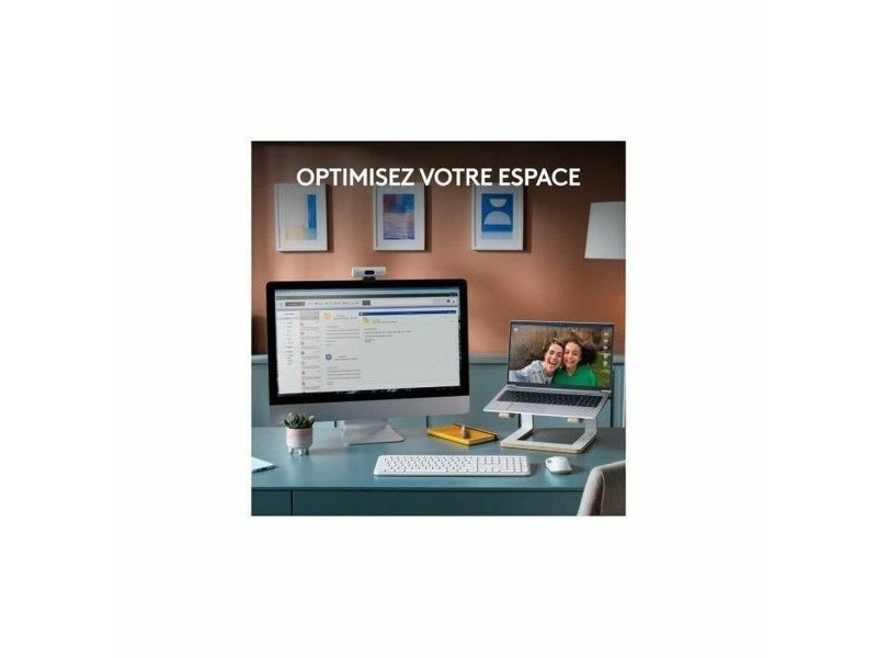 Клавиатура с мишка Logitech Бял френски Azerty френски Клавиатура с мишка Logitech Бял френски Azerty френски