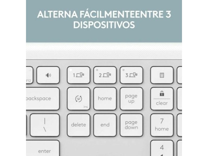 Клавиатура с мишка Logitech 920-012596 Бял испански QWERTY