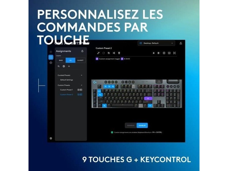 Безжична клавиатура Logitech G915 TKL X Черен AZERTY