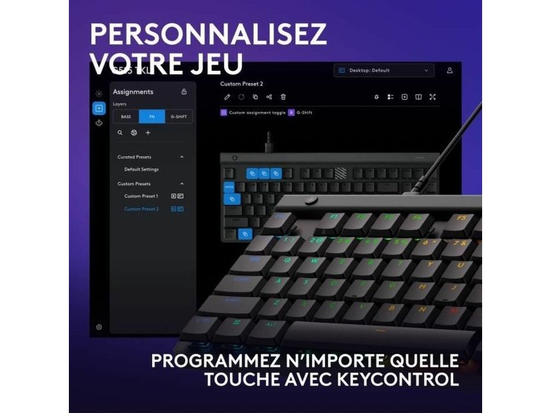 Клавиатура Logitech G515 TKL Черен AZERTY