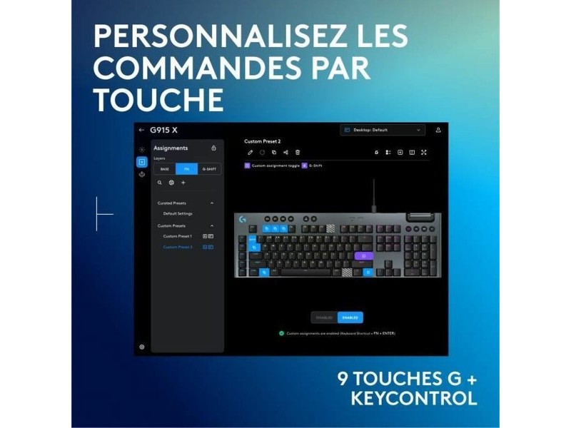 Клавиатура Logitech G915 X Черен AZERTY