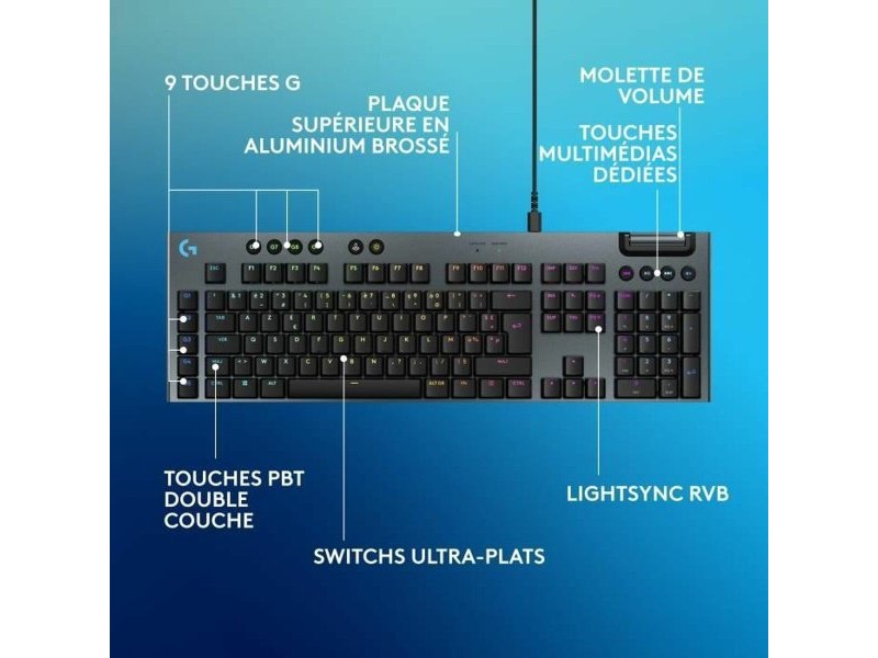 Клавиатура Logitech G915 X Черен AZERTY