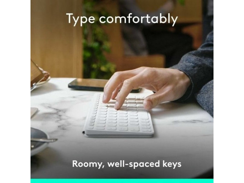 Блутут клавиатура Logitech 920-013011 Испанска Qwerty Сив Бял/Сив