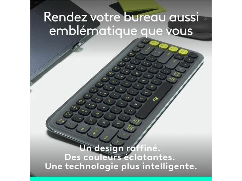 Безжична клавиатура Logitech Pop Icon Keys Тъмно сив AZERTY