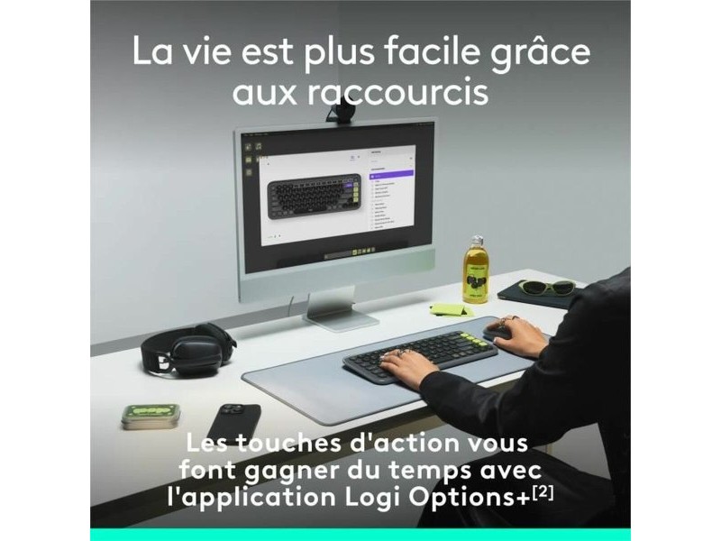 Безжична клавиатура Logitech Pop Icon Keys Тъмно сив AZERTY